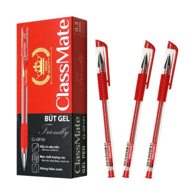 Hộp 12 cai Bút gel nước classmate Đỏ | Shopee Việt Nam