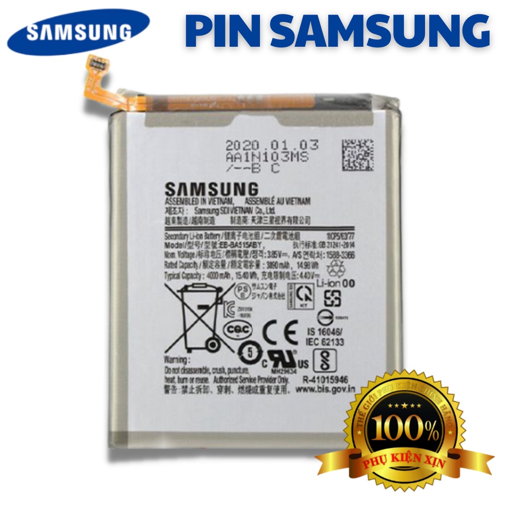 Pin SAMSUNG Chính Hãng Nhiều Dòng Máy ( Dòng A, J, M, S, Note,..) Thay Thế Chất Lượng Bảo Hành 1 Đổi 1
