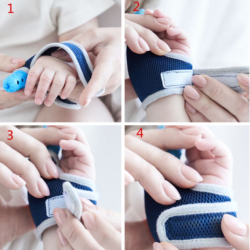 Winn Silicone Không Độc Hại Cho Bé Trẻ Em Bảo Vệ Ngón Tay Dừng Ngón Tay Cái Hút Dây Đeo Tay