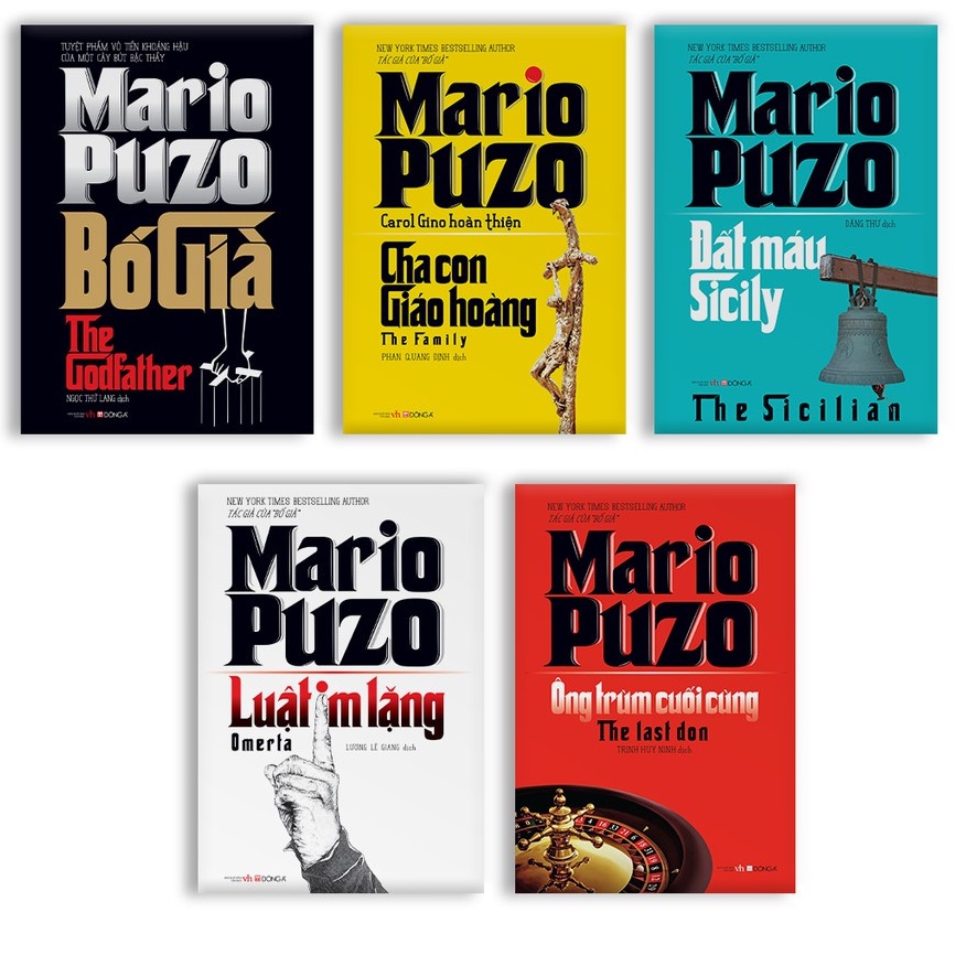 Sách - Tuyển Tập Mario Puzo :Bố Già ,Luật im Lặng,Đất Máu,Cha Con Giáo Hoàng,Ông Trùm Cuối Cùng(Combo,lẻ Tủy Chon)