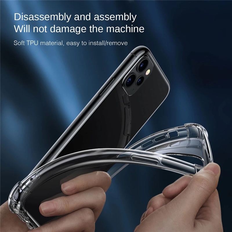 Ốp lưng chống sốc Vivo Y20i Y20 Y20s Y11 Y12 Y17 Y15 Y19 Ốp lưng trong suốt chống rơi bằng silicon TPU trong suốt
