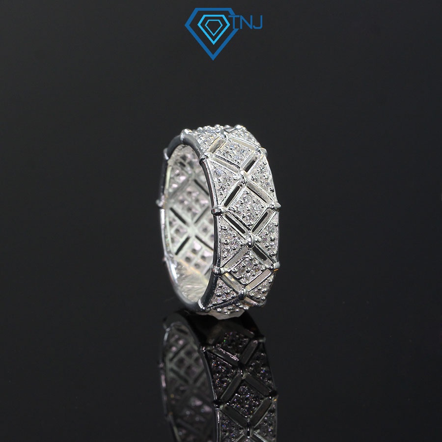 Nhẫn bạc nam đính đá hình caro NNA0245 - Trang Sức TNJ
