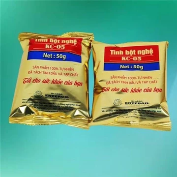 Tinh bột nghệ KC-05 100g - tinh nghệ tách dầu và tạp chât bằng công nghệ mới theo đề tài nghiên cứu Viện Hàn lâm KHCNVN
