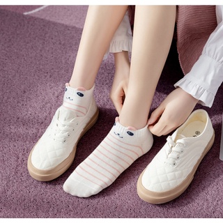 [Màu Sắc Ngẫu Nhiên] Vớ Thuyền Cotton Cao Cấp Thoáng Khí Thoải Mái Họa Tiết Mèo Hoạt Hình Dễ Thương Phong Cách Harajuku Đáng Yêu Cho Nữ