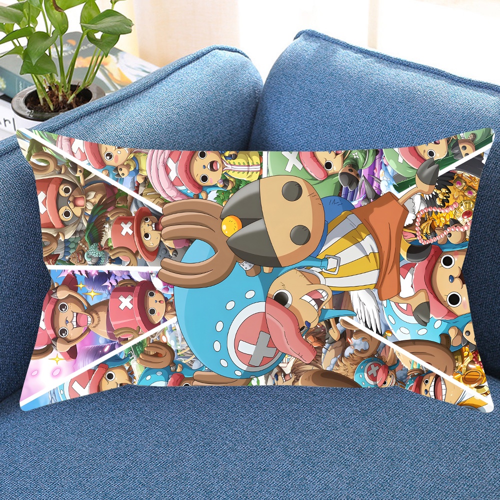 Vỏ Gối Hình Chữ Nhật In Hình Hoạt Hình ONE PIECE Monkey D. Vỏ Gối Sofa Một Mặt Bằng Polyeste In Họa Tiết Luffy Trang Trí Nhà Cửa (Không Kèm Lõi)
