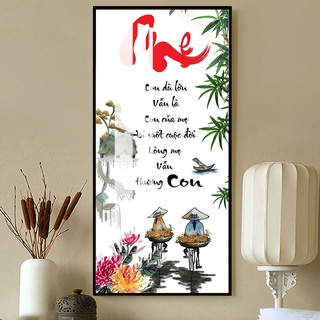 Tranh Tráng Gương Laminate - Treo Tường Chữ Thư Pháp - Tranh Thư Pháp Treo Phòng Khách