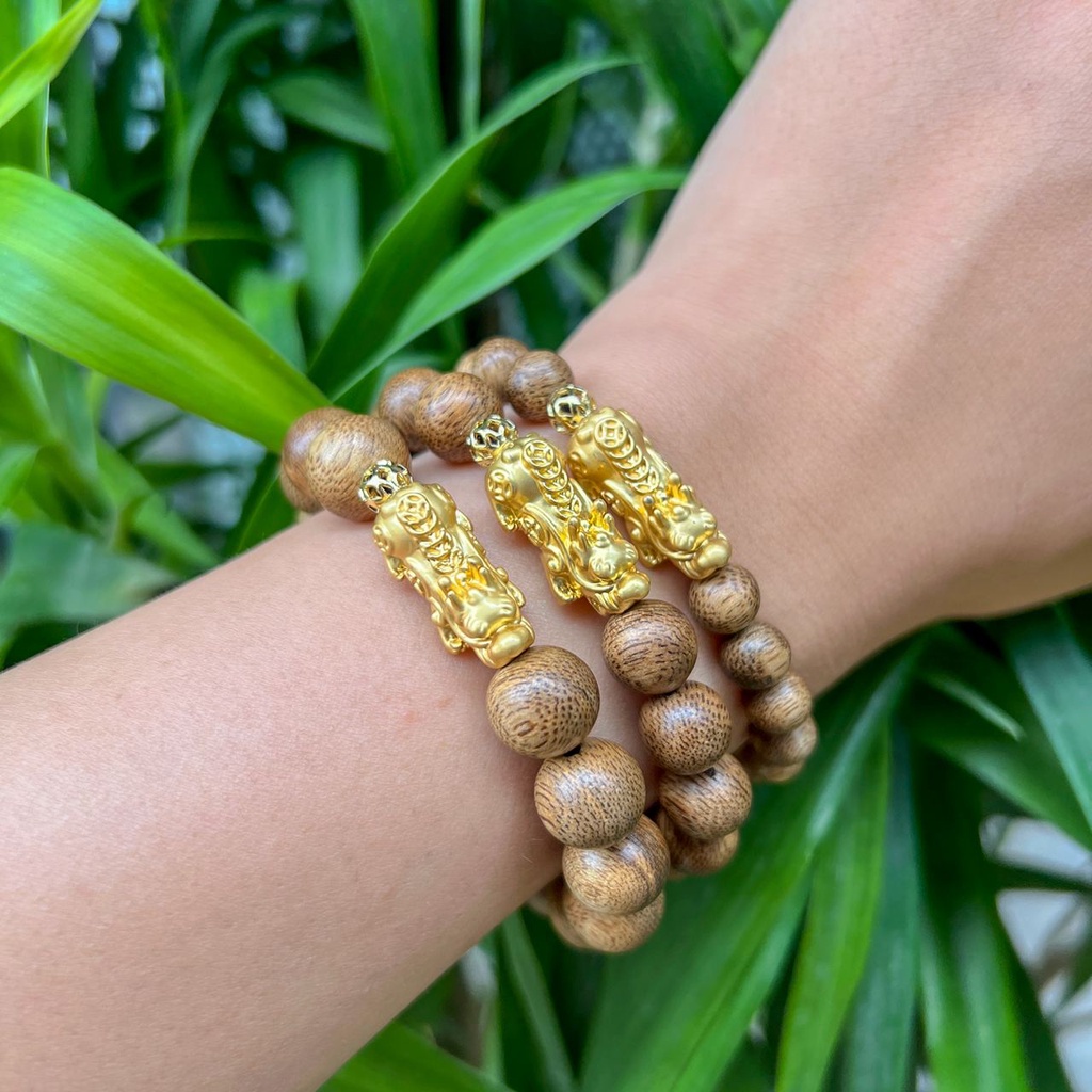 Ảnh Vòng tay trầm hương mix Tỳ Hưu trầm tóc vườn Xưởng Mộc Việt mang lại may mắn bình an tài lộc 3