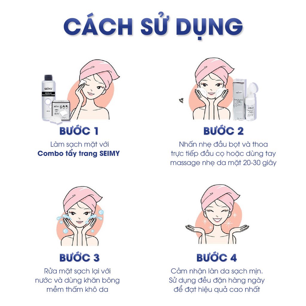 Ảnh Sữa rửa mặt đầu cọ Seimy - Face Cleanser Foam Collagen tạo bọt 100ml 3