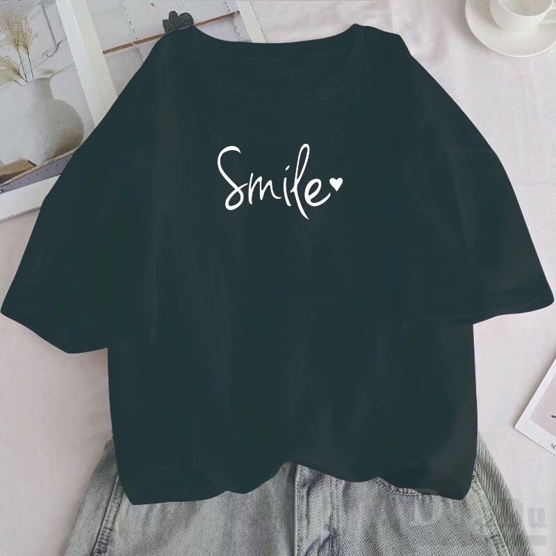 Ảnh Áo Thun Cotton Tay Ngắn In Họa Tiết Hoạt Hình Phong Cách Hàn Quốc Cho Nữ 4