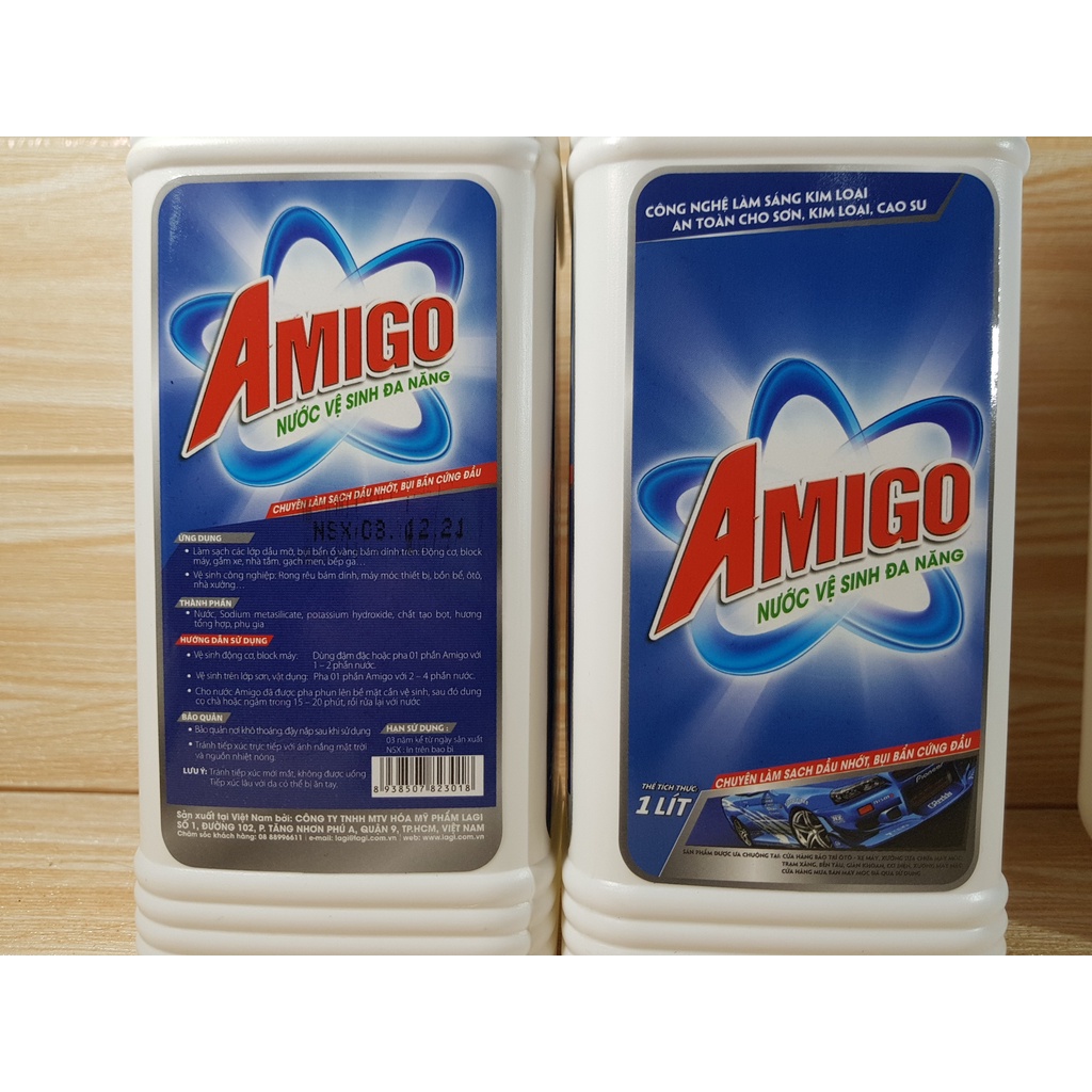 [CHÍNH HÃNG] TẨY RỬA DẦU NHỚT/ NƯỚC VỆ SINH ĐA NĂNG AMIGO TẨY DẦU NHỚT 1Lít (Có Hóa đơn VAT)