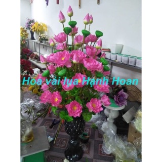 Hoa sen giả 3 bông cành cao 90cm - Hoa lụa , hoa giả decor