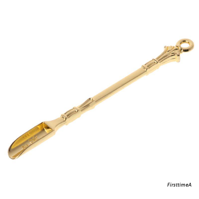Golden Metal Spoon Use For Snuff Powder Spoon  Pendants Tableware  Spoon