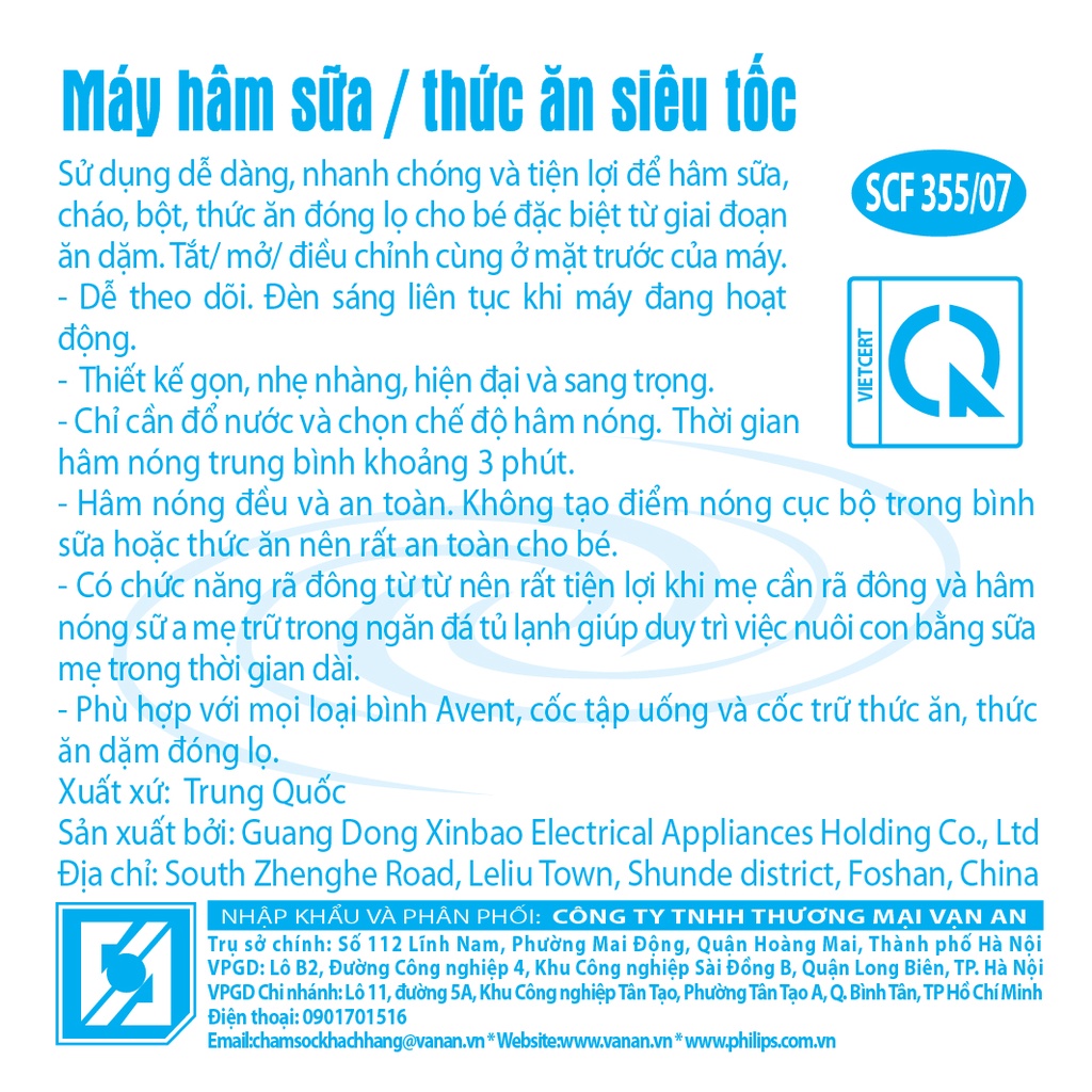 Ảnh Philips Avent Máy hâm sữa và thức ăn siêu tốc SCF355/09 3