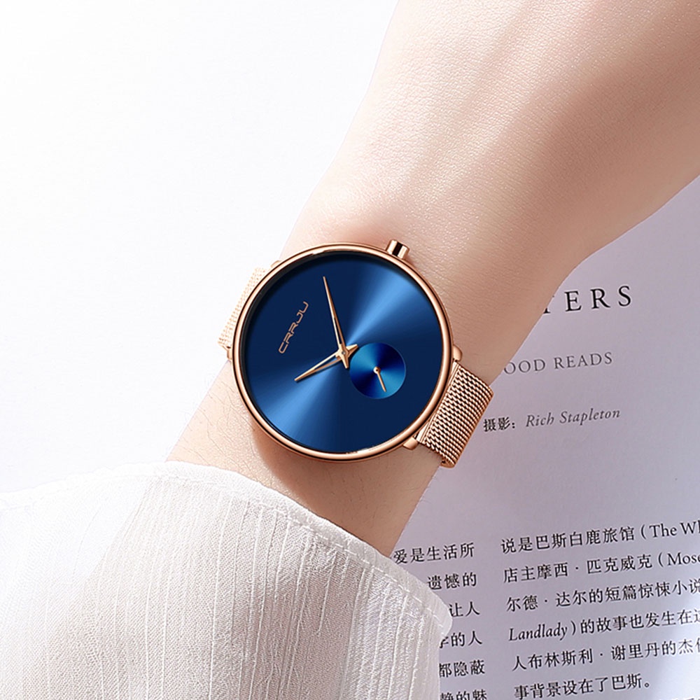 Mô tả Đồng Hồ CRRJU 2165 Chống Nước Cho Nữ Bằng Thép Không Gỉ Kiểu Dáng Sang Trọng Thời Trang Giản Dị - 7
