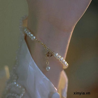 🌺xinyia🌺Vòng tay may mắn đính hạt ngọc trai phong cách Trung Hoa cổ điển cho nữ