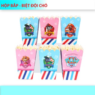 (9 Mẫu)Hộp đựng bắp + tem cắm chủ đề bé trai SET 6 cái