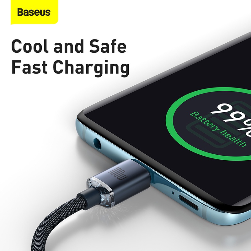Ảnh Baseus Dây Cáp Sạc Nhanh 5a usbc 100w cáp sạc nhanh cho ip 15 xiaomi samsung huawei 4