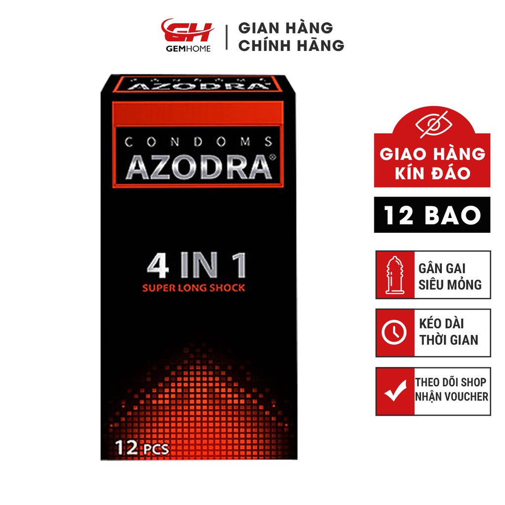 Ảnh COMBO Bao cao su Azodra Gân Gai và BCS Rocmen kéo dài thời gian Cao Cấp -GEMHOME 2