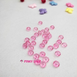 Hạt cườm hạt châu nhựa 8mm nhiều màu lấp lánh có lỗ xỏ 2 đầu loại tốt làm trang sức vòng cổ phụ kiện handmade