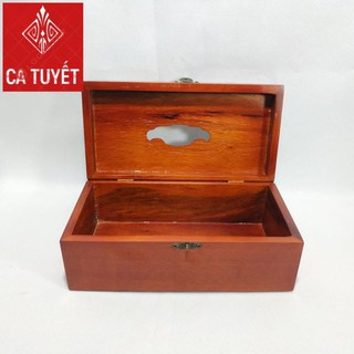 Hộp khăn giấy bằng gỗ hương chạm ông DI LẶC loại to - ẢNH THẬT