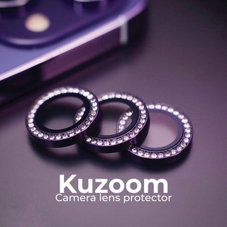 Cường lực camera lens KUZOOM Diamond màu tím bảo vệ camera chống trầy cho ip 14 14 plus 14 pro 14 promax