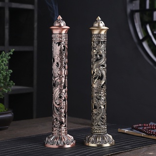 JOJO Cổ Vintage Đồng Dọc Dính Cho Đốt Rỗng Ra Khắc Rồng Phượng Tháp Kim Loại Bắt Lư Hương
