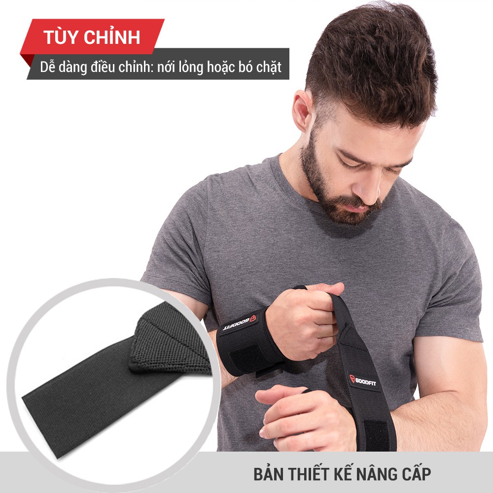 Băng quấn cổ tay tập gym, boxing bảo vệ cổ tay, trợ lực khớp GoodFit GF301W