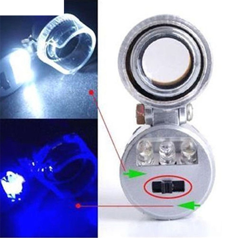 Kính lúp hiển vi mini 60X có đèn LED