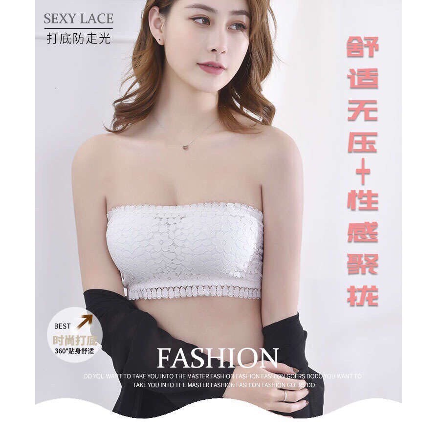 Áo Bra Ren Hoa Không Dây Có Móc Cài Sau 8814