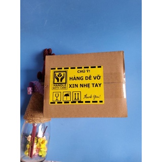 [Hỏa tốc] ⚡ Set 50 tem dán có sẵn keo cảnh báo HÀNG DỄ VỠ kích thước 10x7cm