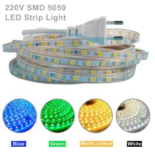 2026 Mới 5050 SMD Dải LED 220V Chống Thấm Nước 5M 10M Dải Đèn LED Cho Giáng Sinh Nhà Khách Sạn Xung Quanh Tủ Chiếu Sáng Trang Trí Tủ Quần Áo