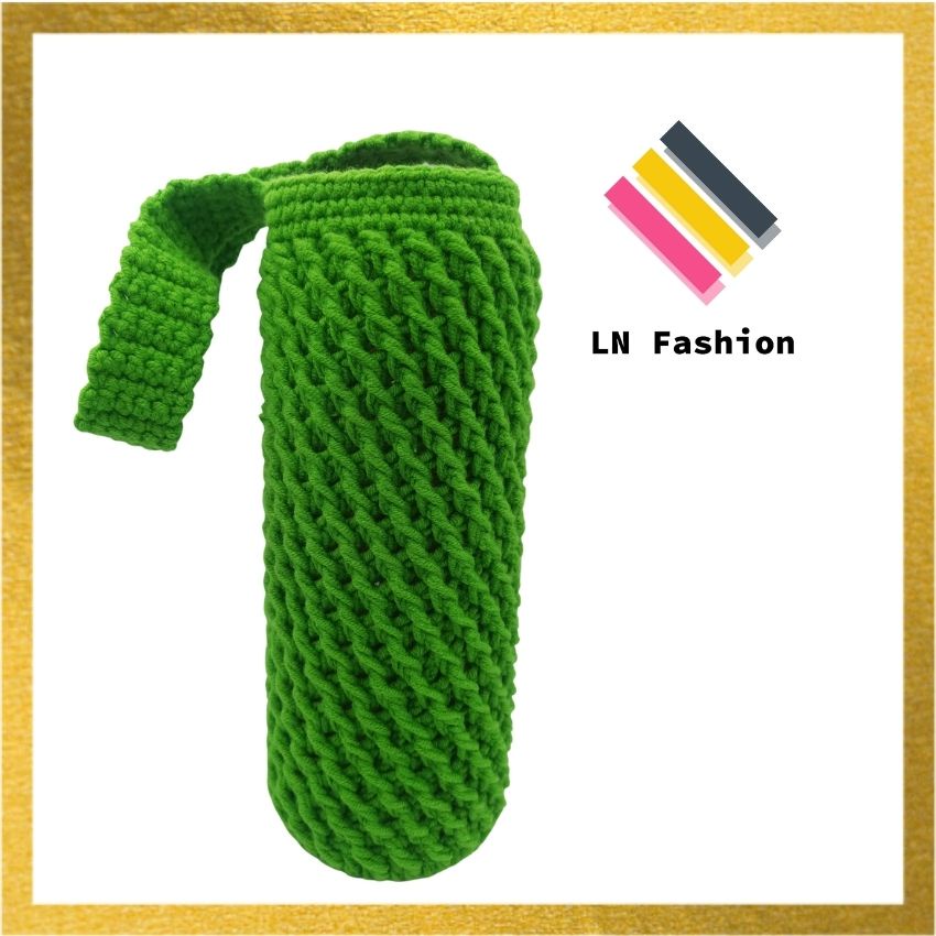 Túi len đựng Ly, Bình giữ nhiệt - Túi handmade - LN_Fashion - Móc len Handmade loại dày
