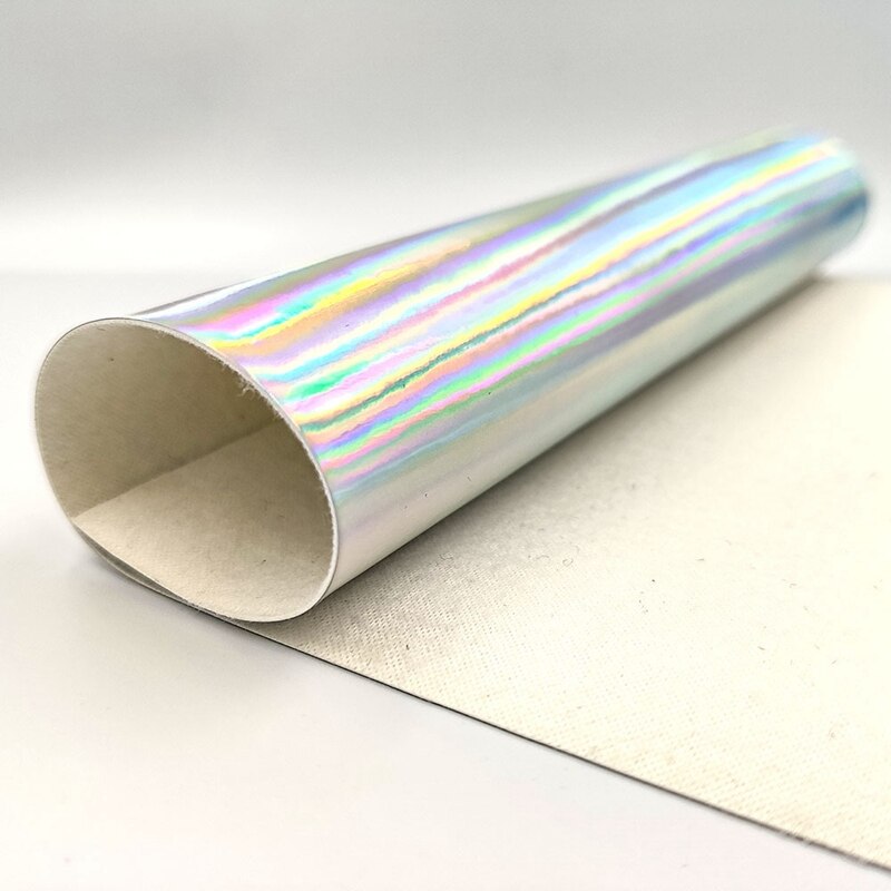 Laser Cầu Vồng Gương Da PU Tấm A4 / A5 Kích Thước Đế Nỉ Sáng Bóng Da Tổng Hợp Cho Trang Phục Túi Giày Trang Trí TJ0506
