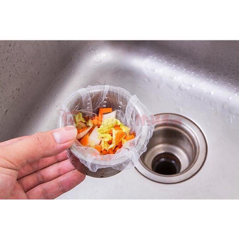 Combo 200 chiếc túi lưới lọc rác bồn rửa bát lọc cặn
