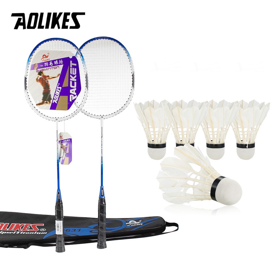 [Mã BMLTB35 giảm đến 35K đơn 99K] Combo 2 vợt cầu lông AOLIKES A-6631 và hộp 5 quả cầu cao cấp