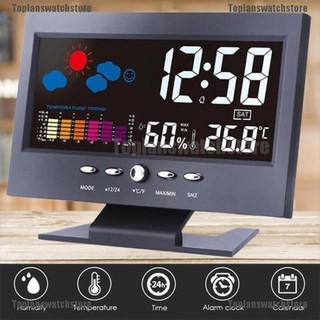 Đồng Hồ Báo Thức Điện Tử Màn Hình Màu LCD Hiển Thị Thời Tiết
