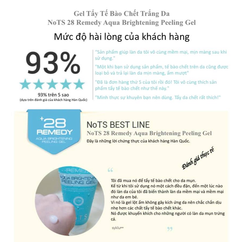 Combo 2 Chai Gel Tẩy Tế Bào Chết NoTS 28Remedy Aqua Brightening Peeling Gel 100ml Double Set