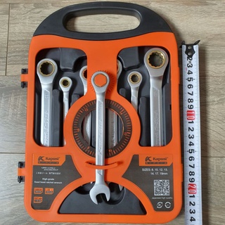 Bộ cờ lê vòng miệng tự động đảo chiều hãng Kapusi K-7732 7 chi tiết