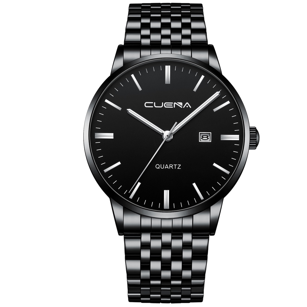 Đồng hồ đeo tay CUENA 6007 bộ máy quartz dây đeo bằng thép không gỉ chống thấm nước thời trang thể thao cho nam
