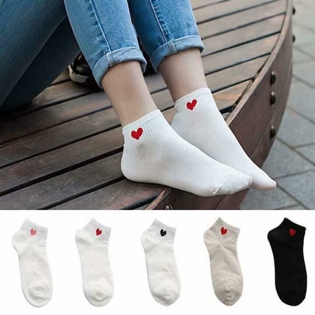 Set 10 đôi tất hình tim siêu đẹp