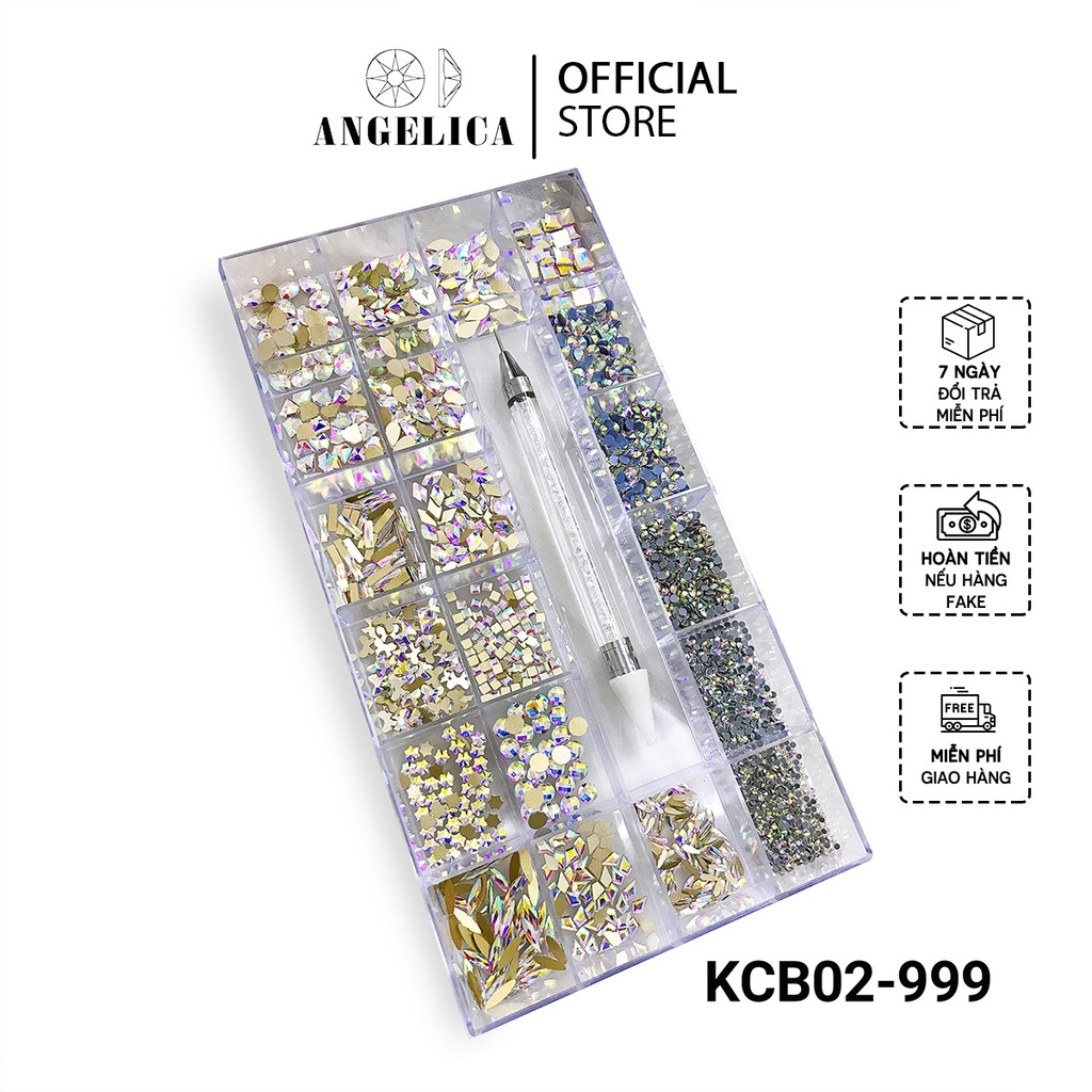 Khay Đá Nail Chân Bằng Chân Lưới 7 Màu Trang Trí Móng ANGELICA KCB KCBDK