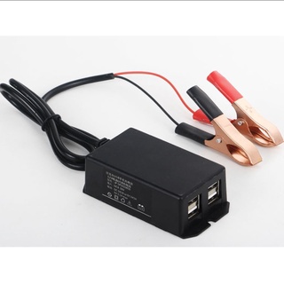 Củ Sạc USB DC 12V Kèm Kẹp Pin Chuyên Dụng Cho Điện Thoại / Máy Tính Bảng