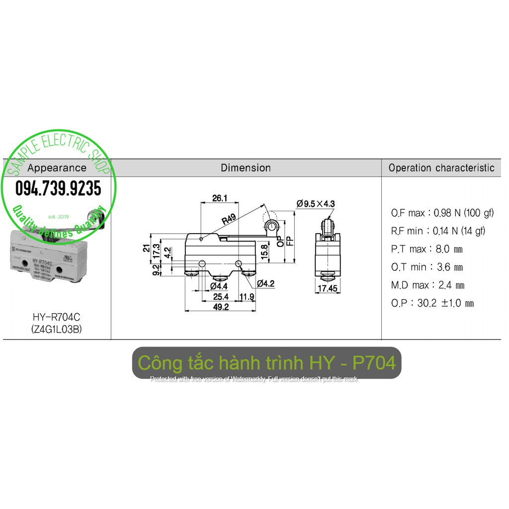 HanYoung Công Tắc Hành Trình Hanyoung HY-P704 | Shopee Việt Nam