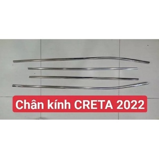 Nẹp viền chân kính, cong kính xe Hyundai Creta 2022, 2023, 2024, 2025 INOX 304 cao cấp, sáng bóng
