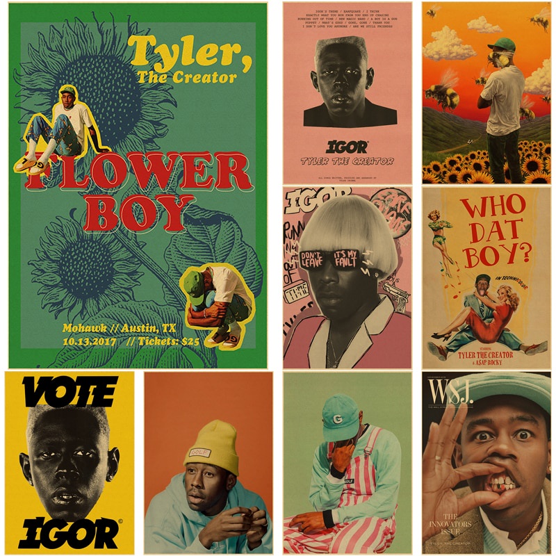 Poster Giấy Kraft Treo Tường Trang Trí In Hình Rapper Tyler The Creator ...