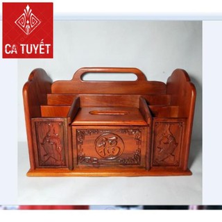GIÁ ĐỰNG BÚT,Đựng Đồ ĐA NĂNG GỖ HƯƠNG - LOẠI TO CHẠM TỨ DIỆN ( ẢNH THẬT)