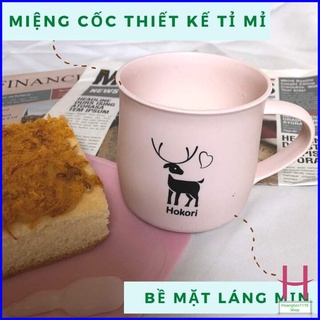Cốc nhựa Hokori sang sịn mịn, chịu nhiệt tốt, cốc uống nước màu sắc xinh xắn có quai cầm { H }