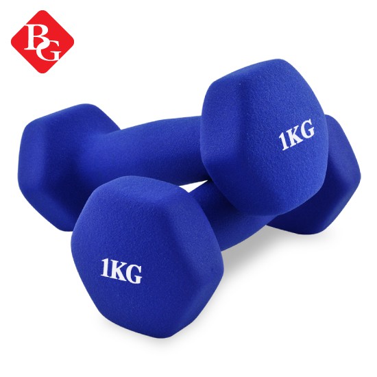 Ảnh BG-Cặp tạ tay(2 cái) cao cấp lõi thép đặc, bọc cao su nhám 1KG Xanh Lam Thái Lan 1