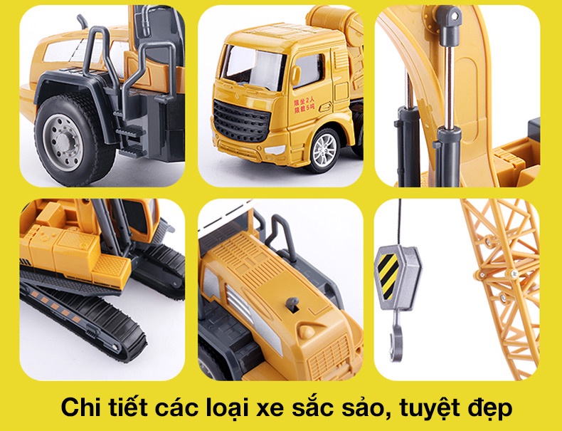 Mô tả Đồ chơi mô hình xe công trình KAVY bằng hợp kim và nhựa an toàn cho trẻ - 3