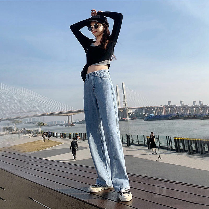 Ảnh Quần jeans dáng dài phối rách cá tính hợp thời trang dành cho nữ 1